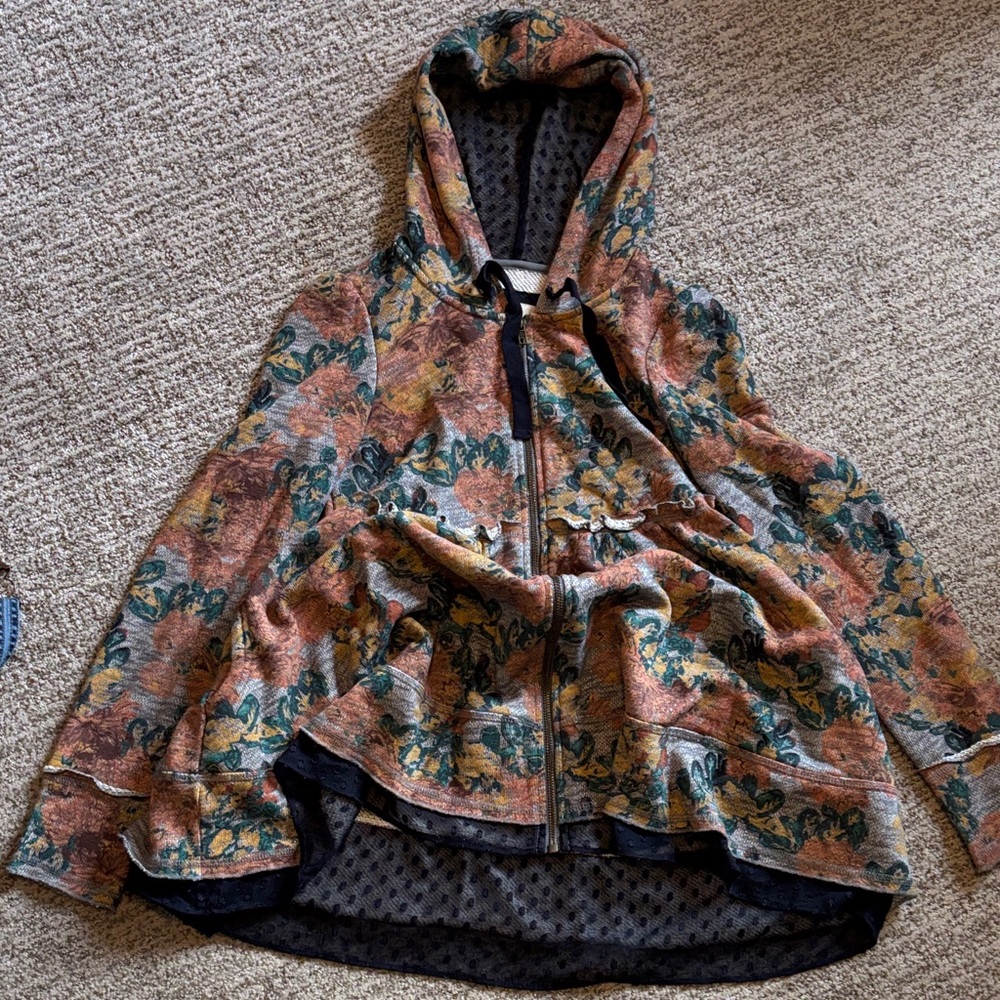 Unique Floral Hooded Women's Jacket